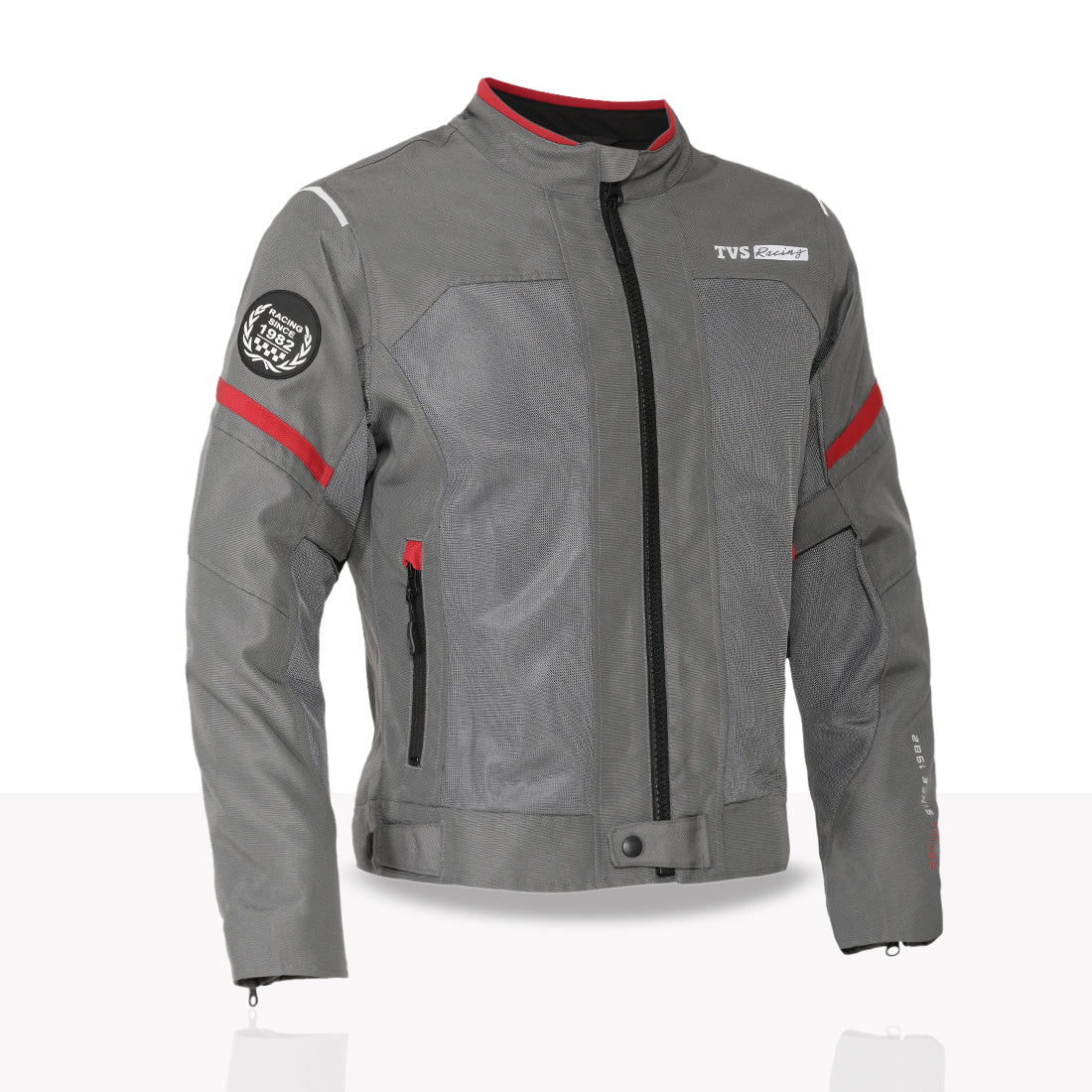 TVS Racing Tech-Core Road Jacket for Men | CE2 armour <5kN at Shoulders Elbows and Back | 600D Chassis | 310gsm Vent Mesh | High-Vis Reflective Tech| YKK zippers | Engineered for bikers - Image 14
