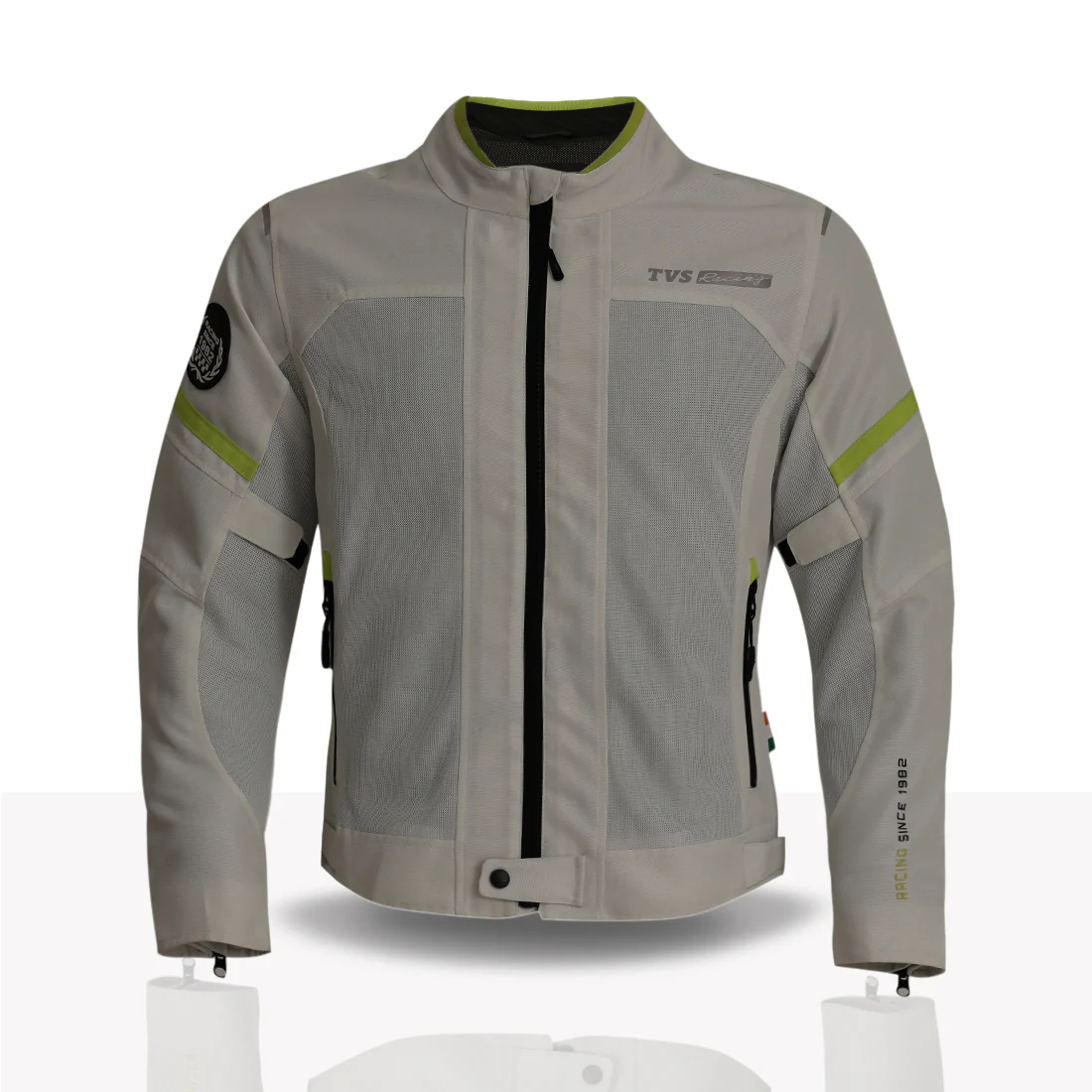 TVS Racing Tech-Core Road Jacket for Men | CE2 armour <5kN at Shoulders Elbows and Back | 600D Chassis | 310gsm Vent Mesh | High-Vis Reflective Tech| YKK zippers | Engineered for bikers - Image 19