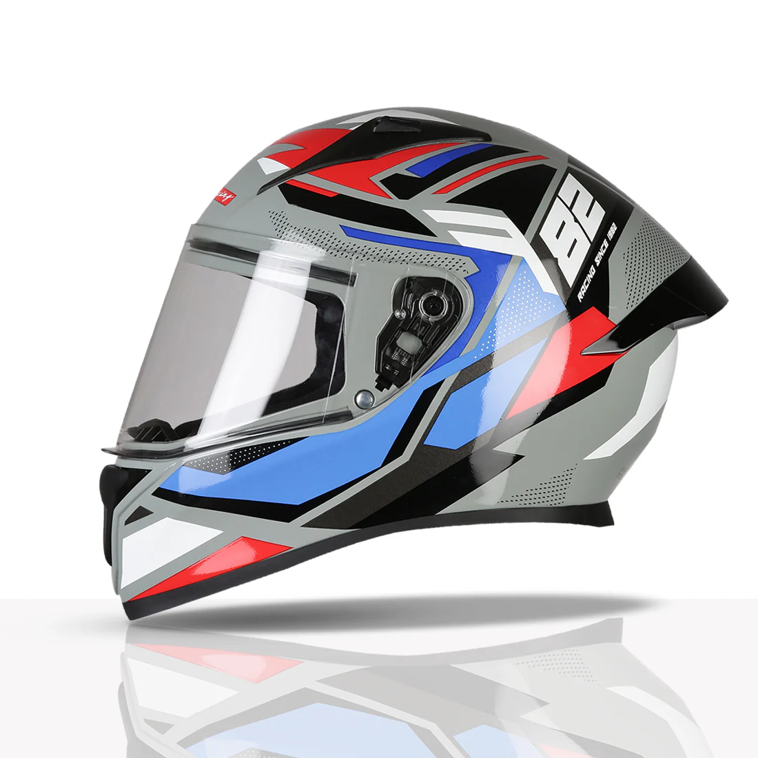 TVS Racing Titan Series Full Face Helmet for Men | Premium Bike Helmets with ABS Shell, UV Paint | Quick Release System | Aerodynamic Design | DOT & ISI Certified