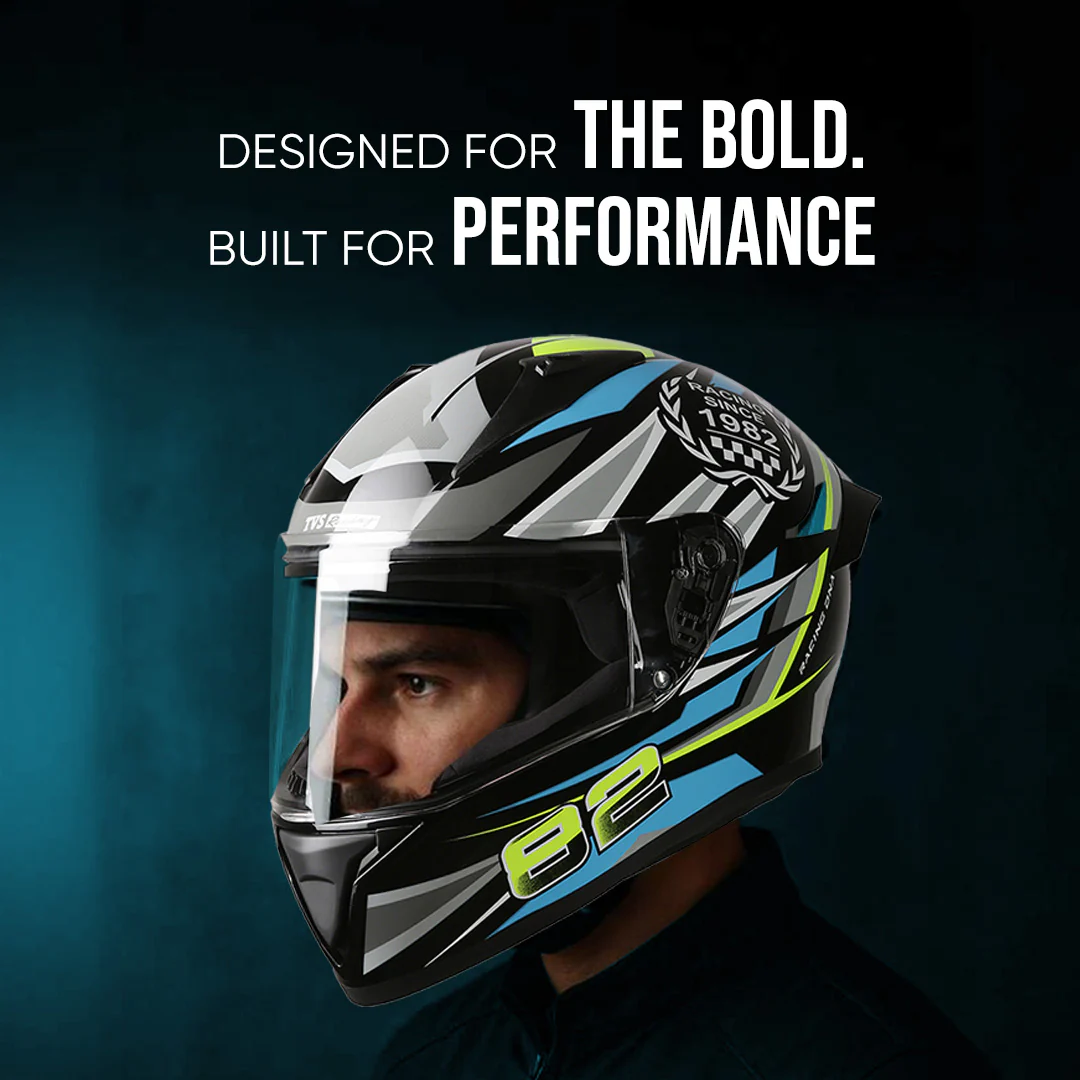 TVS Racing Titan Series Full Face Helmet for Men | Premium Bike Helmets with ABS Shell, UV Paint | Quick Release System | Aerodynamic Design | DOT & ISI Certified - Image 35