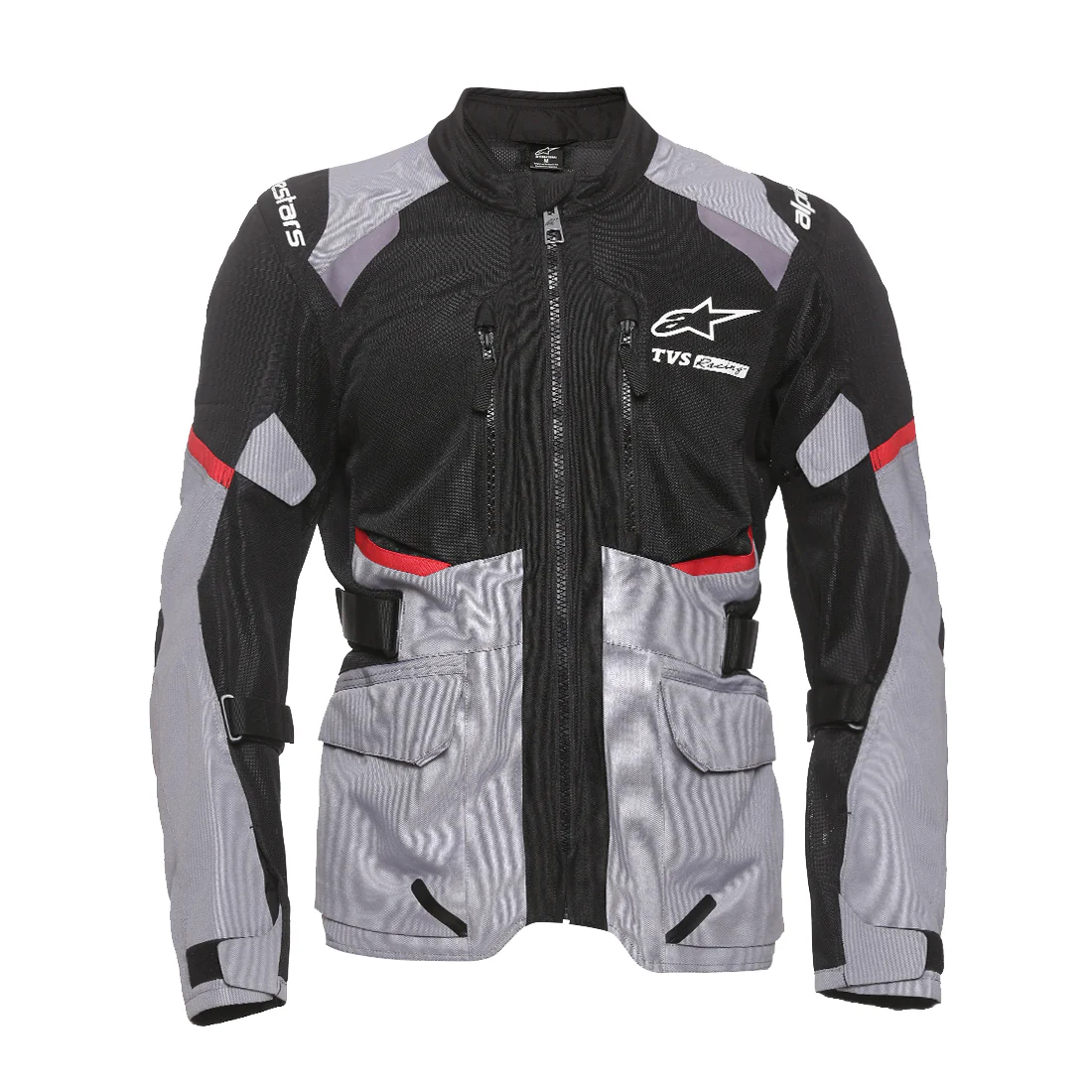 TVS Racing x Alpinestars Touring Riding Jacket with CE Level 2 Nucleon Plasma Armor, 600D Abrasion Resistant Shell, 310 GSM Mesh Ventilation, Reflective Panels, Cargo Pockets Motorcycle Touring Jacket - Image 7