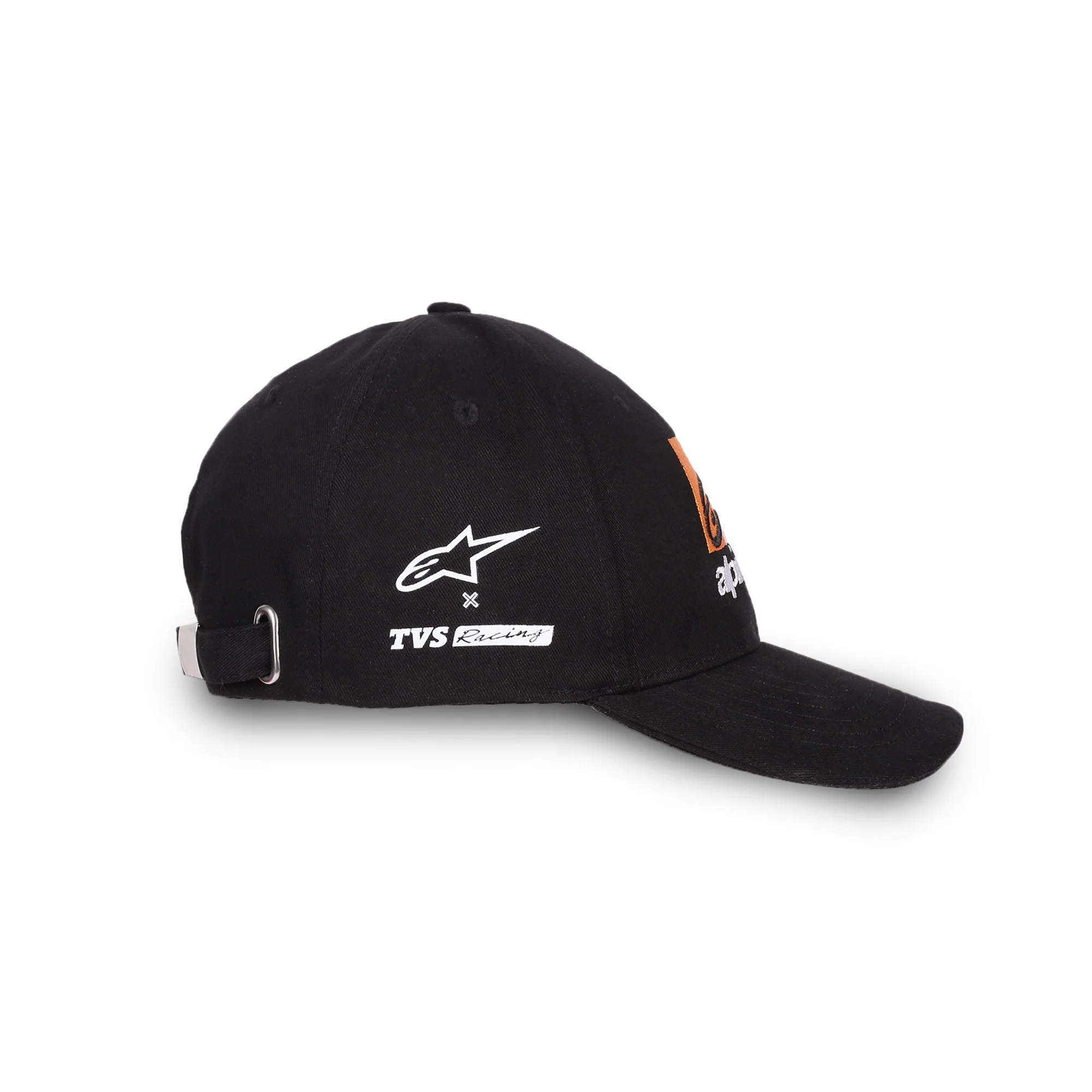 TVS Racing x Alpinestars Cap – 100% Cotton Twill, Breathable & Skin-Friendly Fabric, 6-Panel Design, Adjustable Metal Buckle Closure, Flexible Peak for Sunshade, and Embroidered Branding - Image 3