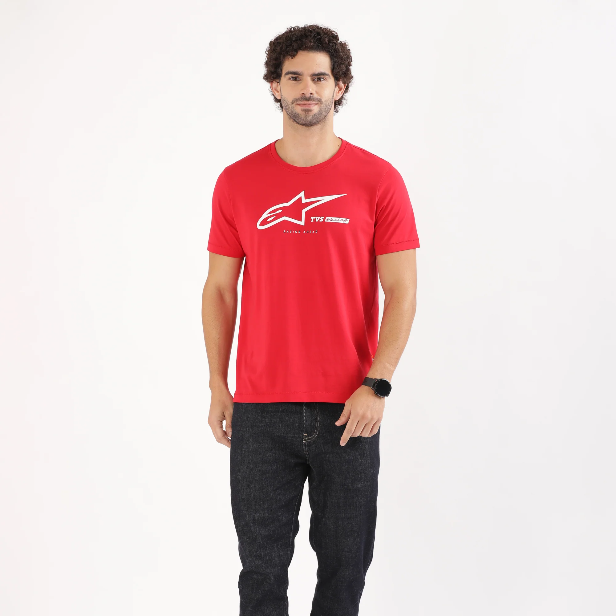 TVS Racing x Alpinestars Crew Neck T-Shirt-100% Soft Combed Cotton, Breathable & Anti-Microbial Fabric, Non-PVC Print, No-Chafe Skin-Friendly Comfort for Racing & Casual Everyday Wear - Image 10