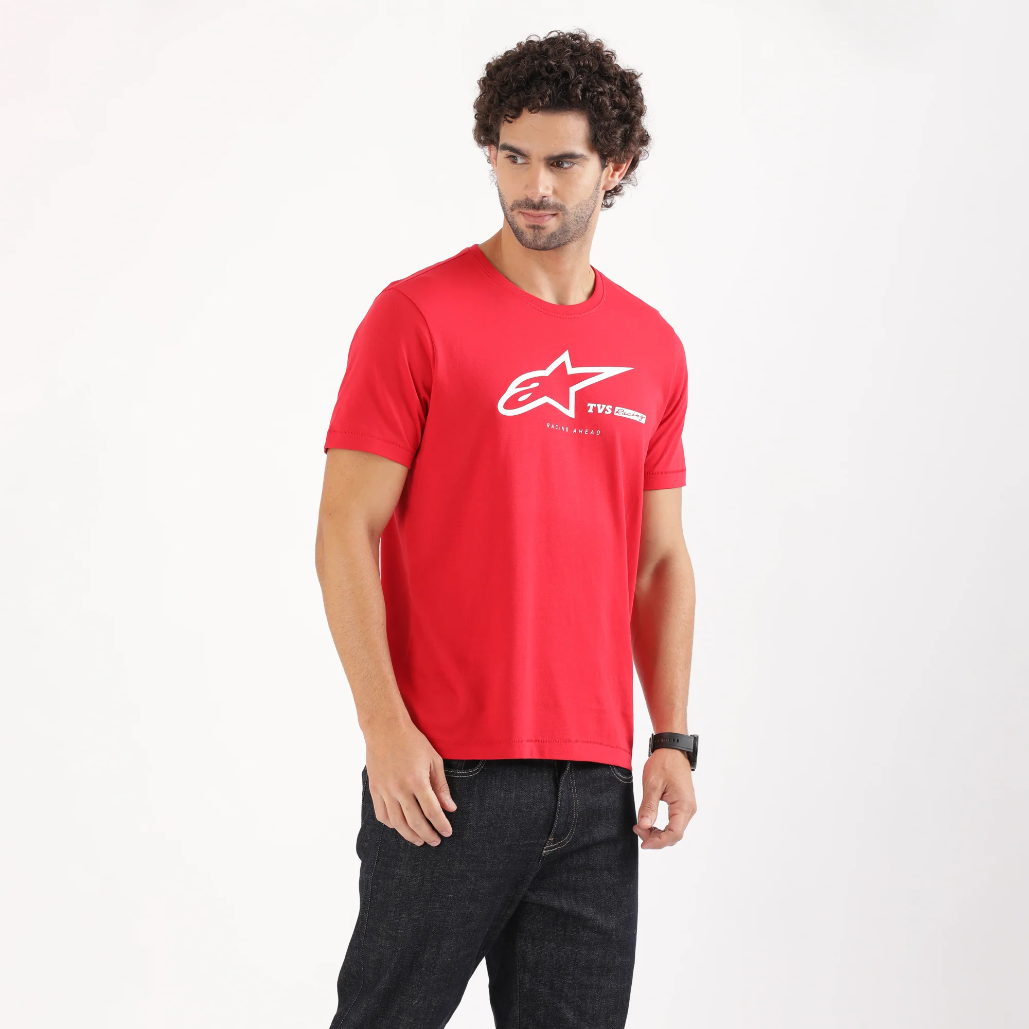 TVS Racing x Alpinestars Crew Neck T-Shirt-100% Soft Combed Cotton, Breathable & Anti-Microbial Fabric, Non-PVC Print, No-Chafe Skin-Friendly Comfort for Racing & Casual Everyday Wear - Image 11