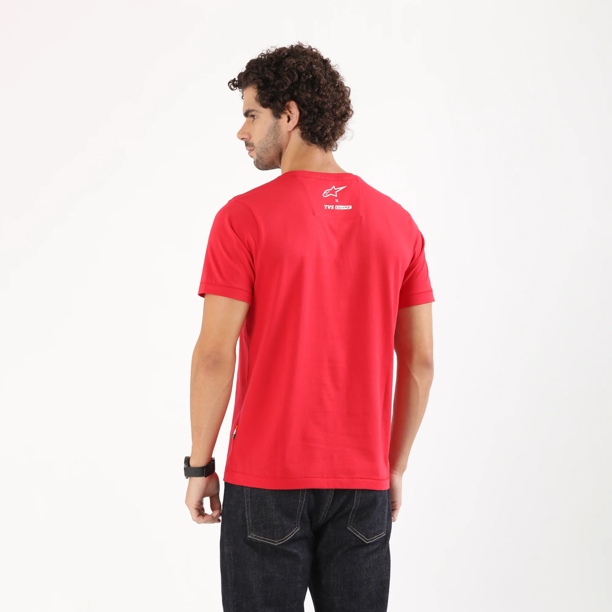 TVS Racing x Alpinestars Crew Neck T-Shirt-100% Soft Combed Cotton, Breathable & Anti-Microbial Fabric, Non-PVC Print, No-Chafe Skin-Friendly Comfort for Racing & Casual Everyday Wear - Image 8