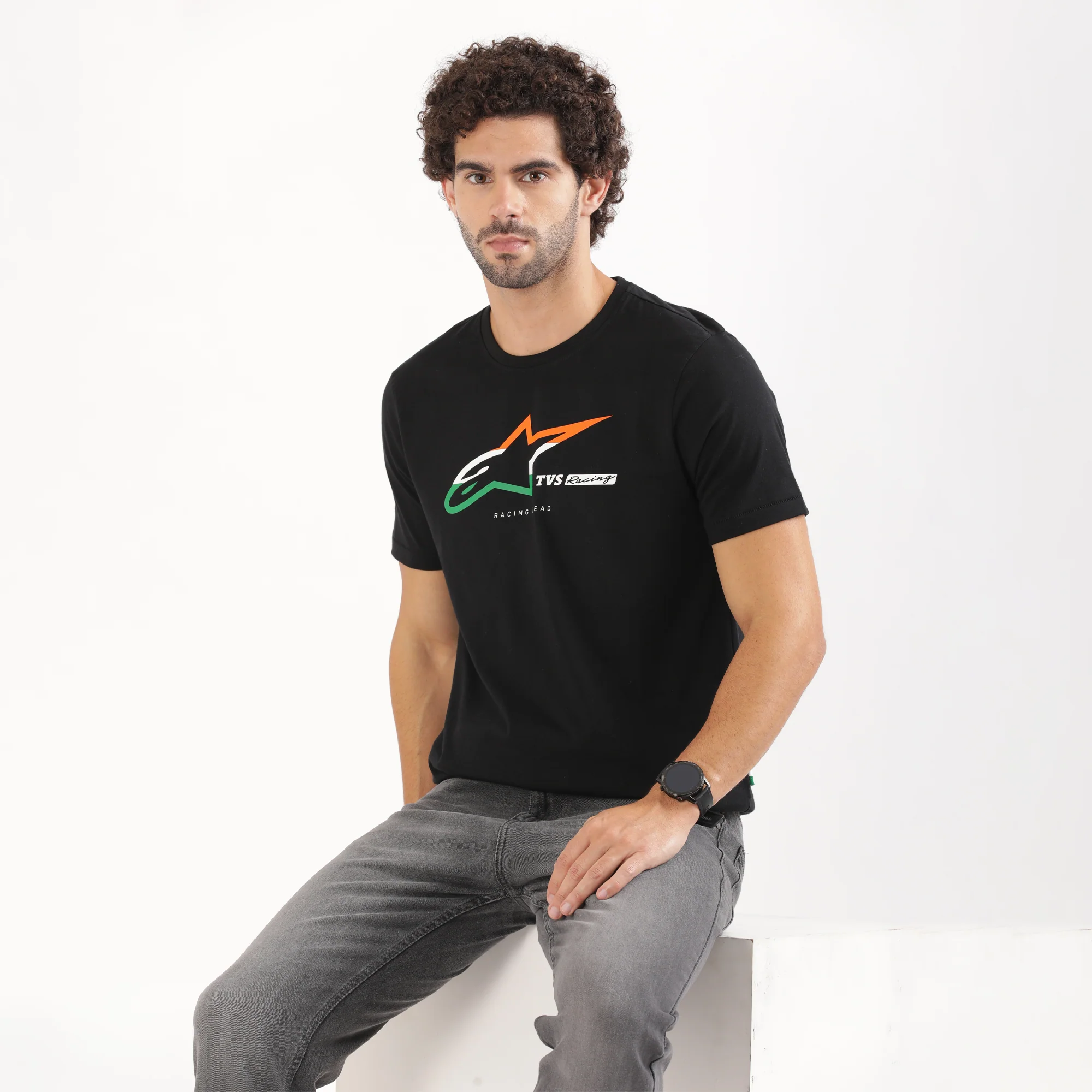 TVS Racing x Alpinestars Crew Neck T-Shirt-100% Soft Combed Cotton, Breathable & Anti-Microbial Fabric, Non-PVC Print, No-Chafe Skin-Friendly Comfort for Racing & Casual Everyday Wear - Image 3