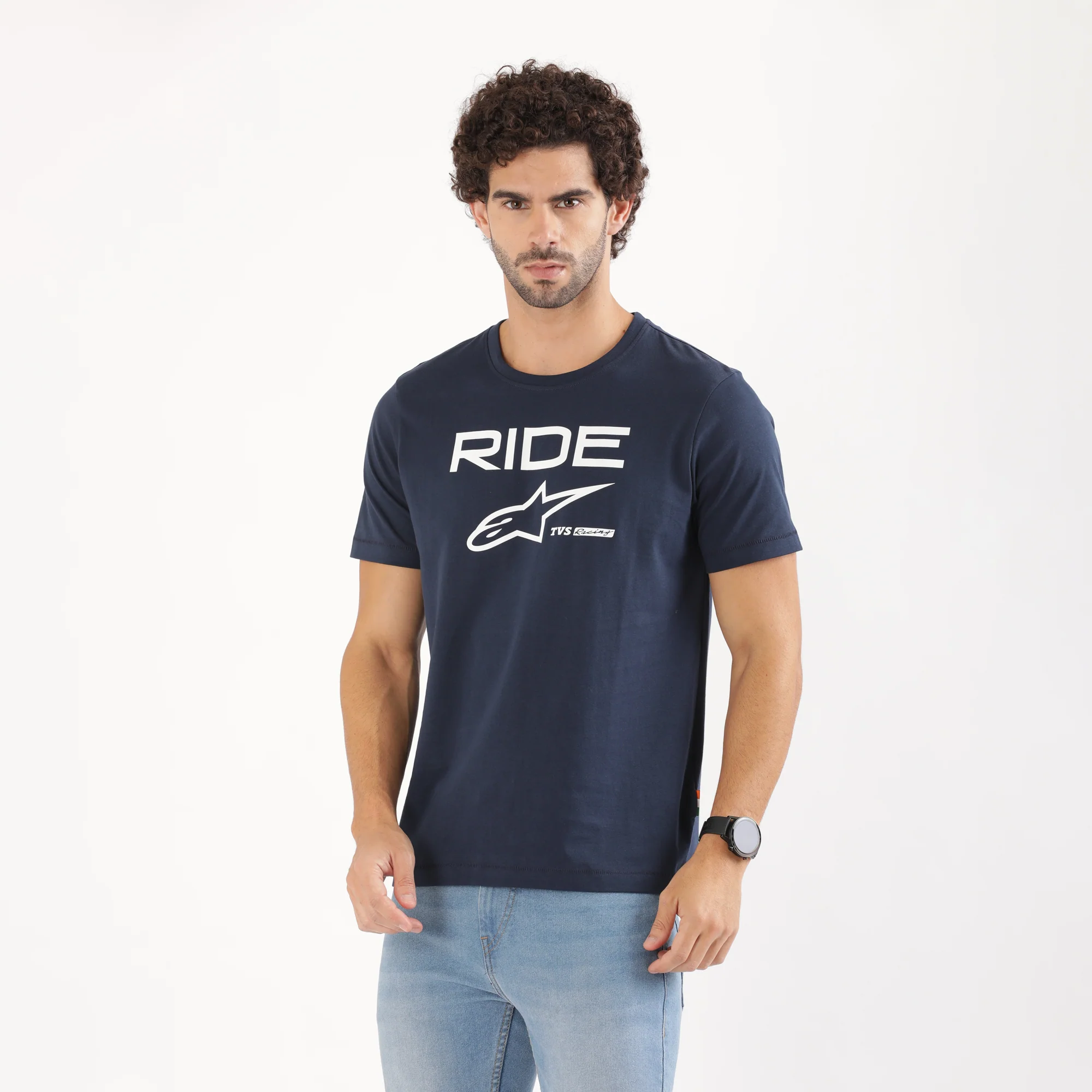 TVS Racing x Alpinestars Crew Neck T-Shirt-100% Soft Combed Cotton, Breathable & Anti-Microbial Fabric, Non-PVC Print, No-Chafe Skin-Friendly Comfort for Racing & Casual Everyday Wear - Image 10