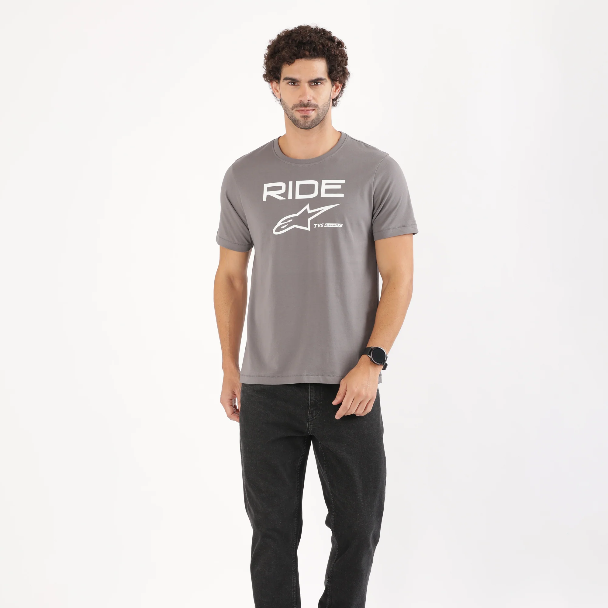 TVS Racing x Alpinestars Crew Neck T-Shirt-100% Soft Combed Cotton, Breathable & Anti-Microbial Fabric, Non-PVC Print, No-Chafe Skin-Friendly Comfort for Racing & Casual Everyday Wear - Image 4
