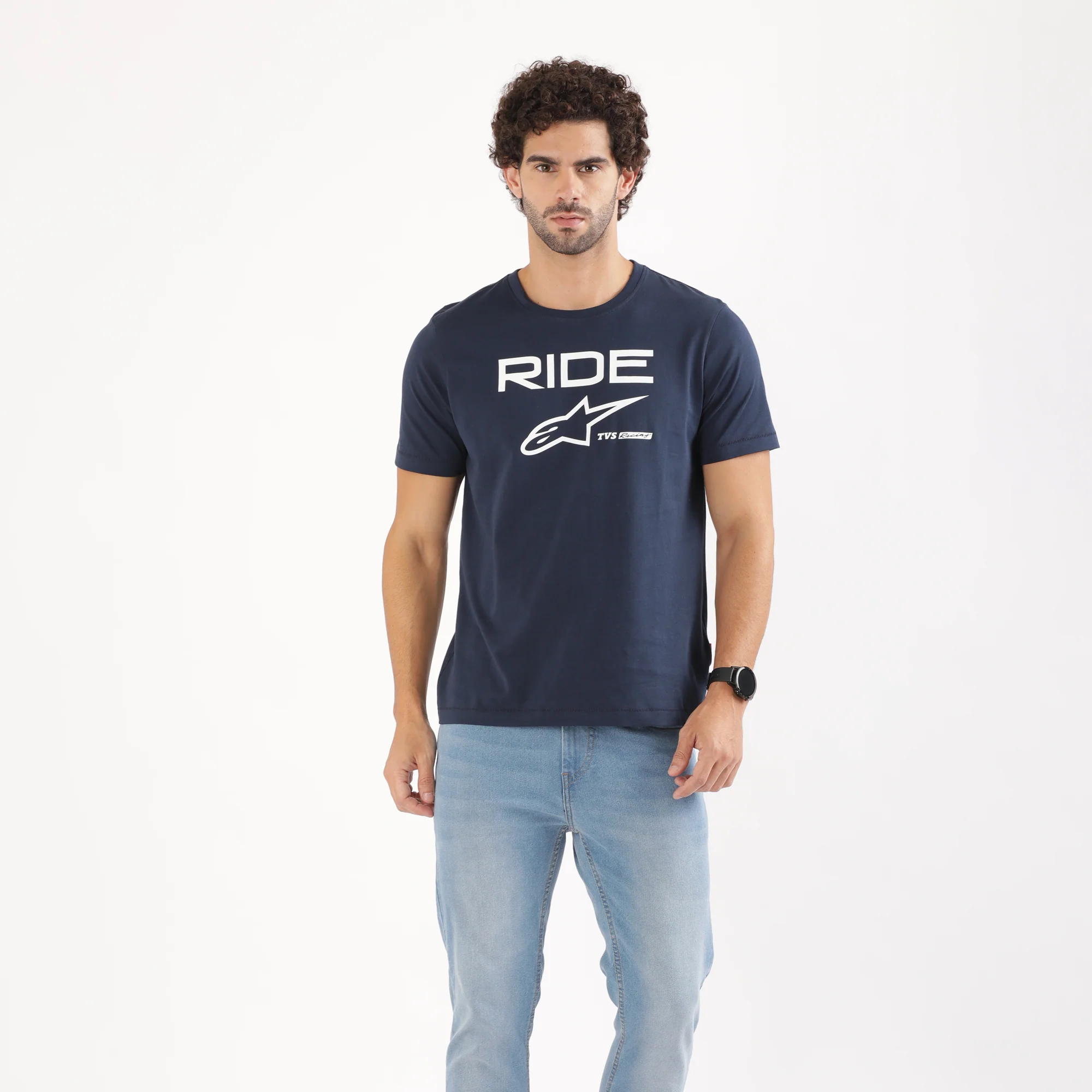 TVS Racing x Alpinestars Crew Neck T-Shirt-100% Soft Combed Cotton, Breathable & Anti-Microbial Fabric, Non-PVC Print, No-Chafe Skin-Friendly Comfort for Racing & Casual Everyday Wear - Image 7