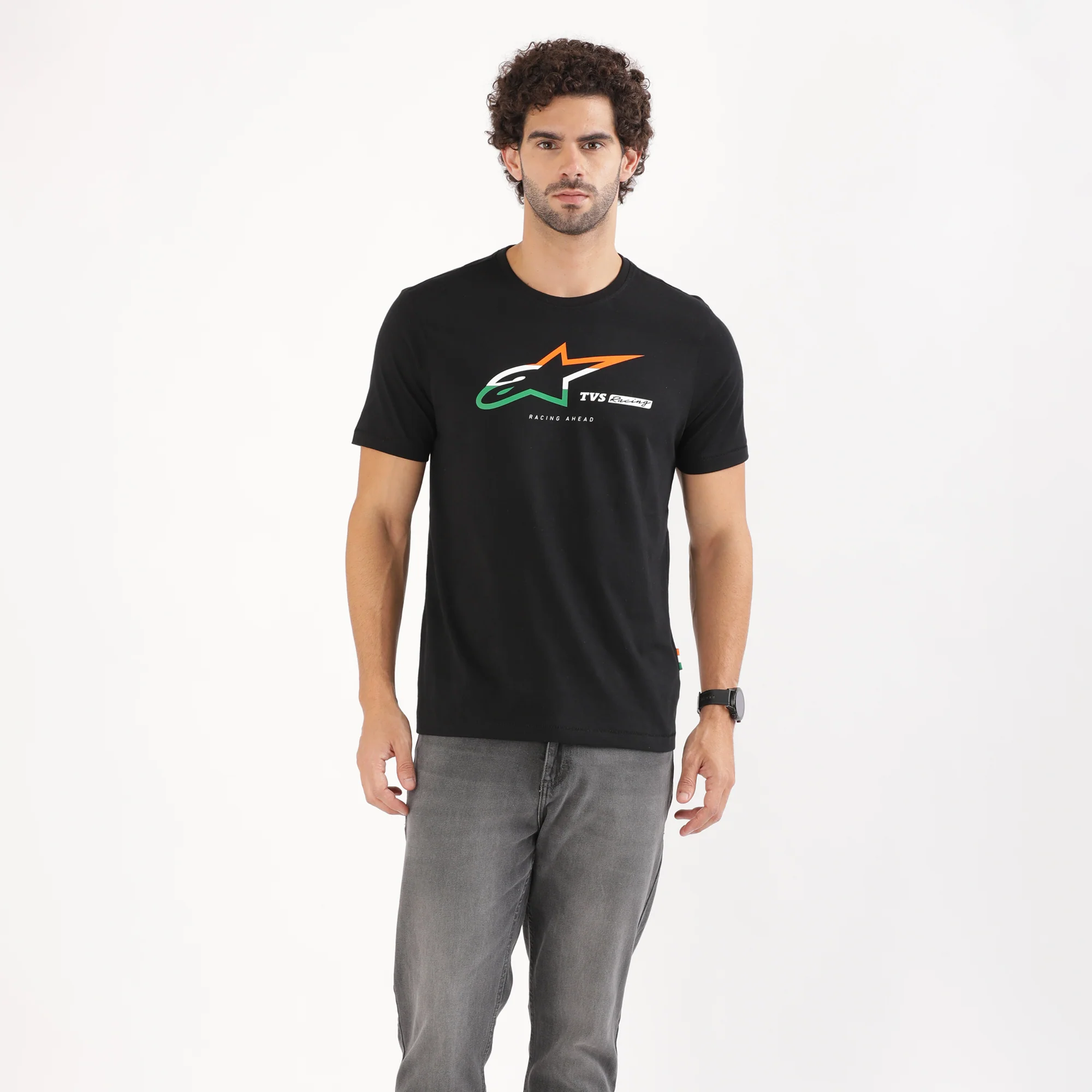 TVS Racing x Alpinestars Crew Neck T-Shirt-100% Soft Combed Cotton, Breathable & Anti-Microbial Fabric, Non-PVC Print, No-Chafe Skin-Friendly Comfort for Racing & Casual Everyday Wear - Image 4