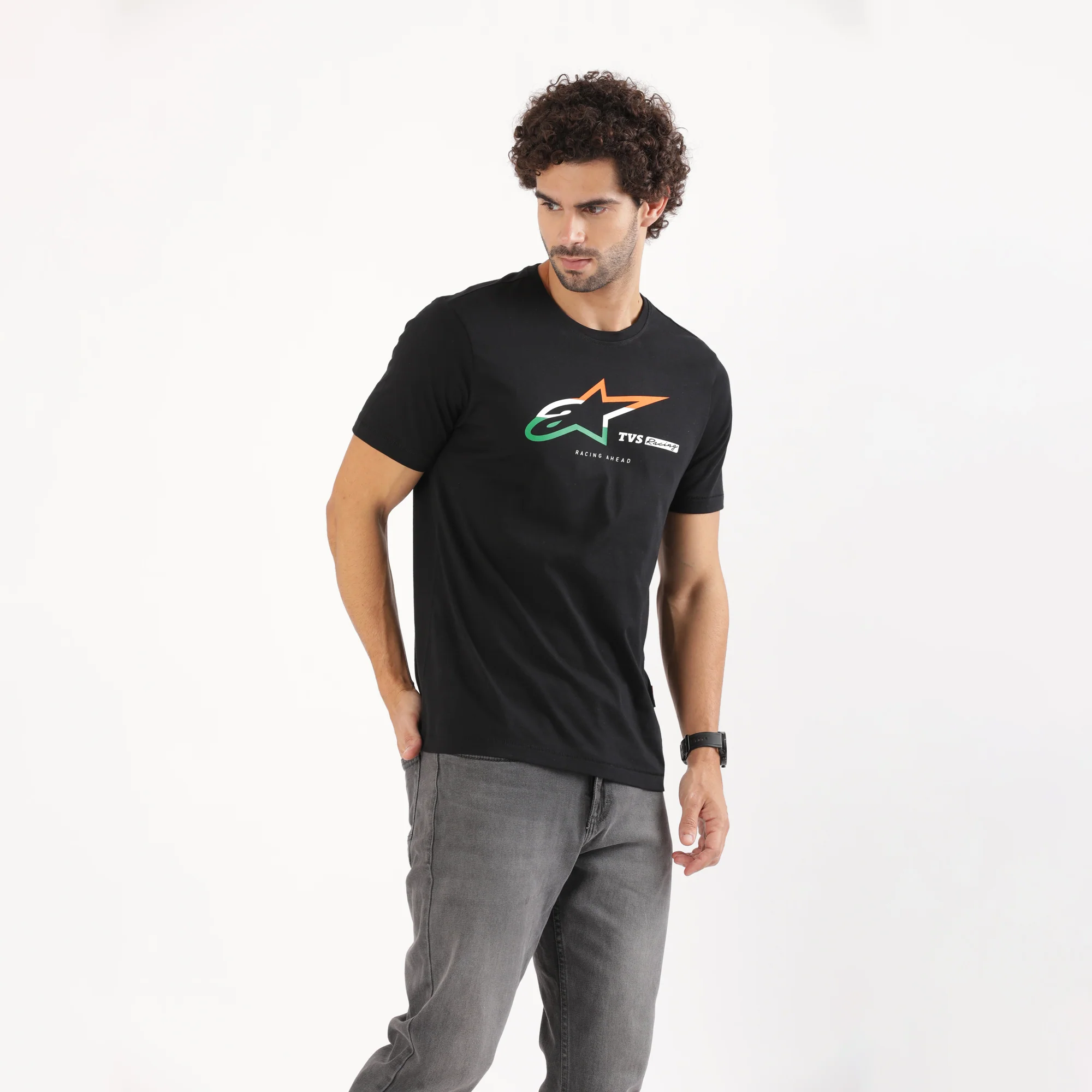TVS Racing x Alpinestars Crew Neck T-Shirt-100% Soft Combed Cotton, Breathable & Anti-Microbial Fabric, Non-PVC Print, No-Chafe Skin-Friendly Comfort for Racing & Casual Everyday Wear - Image 5