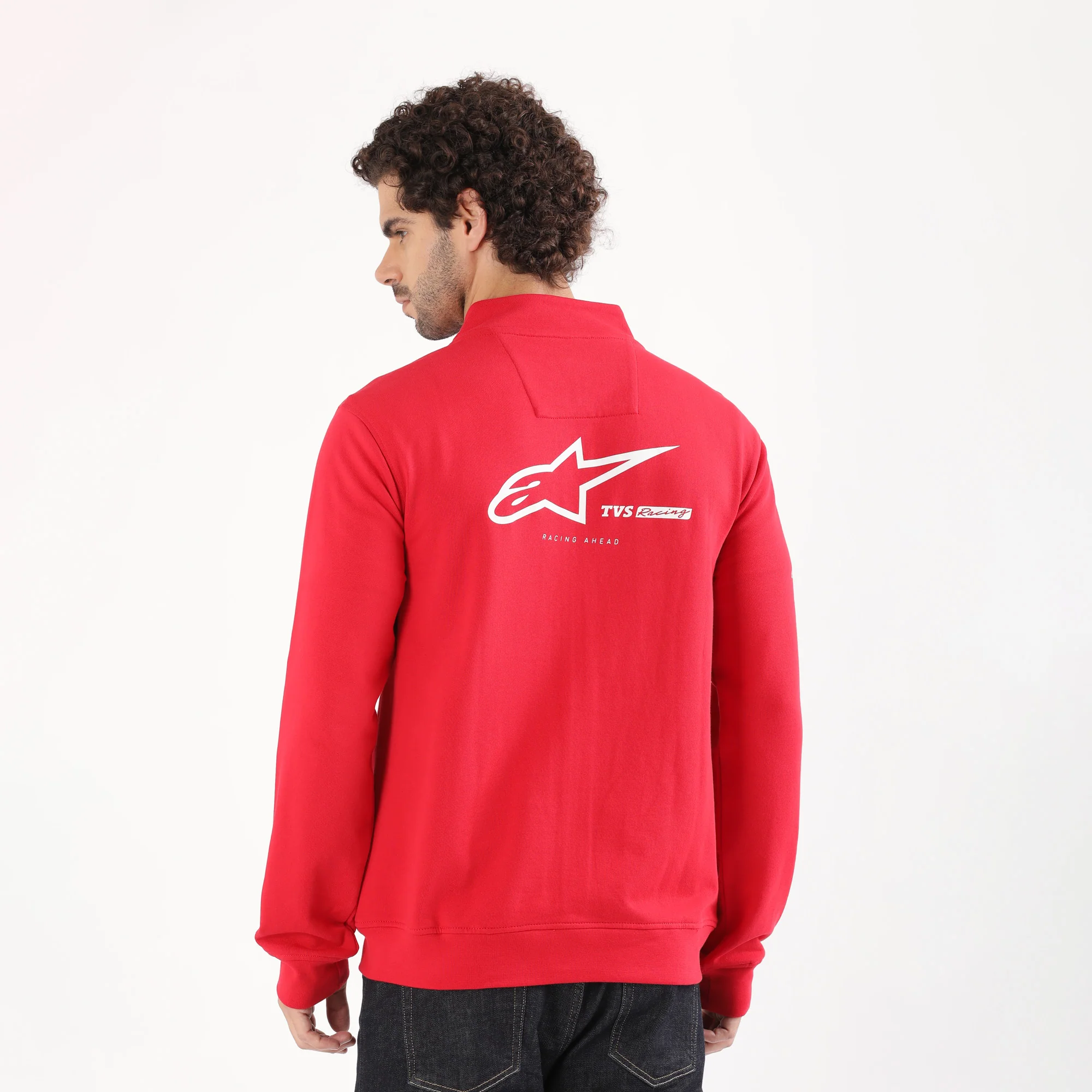 TVS Racing x Alpinestars High Neck Sweatshirt – 100% Cotton French Terry, Ultra-Soft Comfort, Breathable Anti-Odor Fabric, YKK Zipper, Ribbed Hem, Utility Pockets & Stylish Rider Look - Image 8