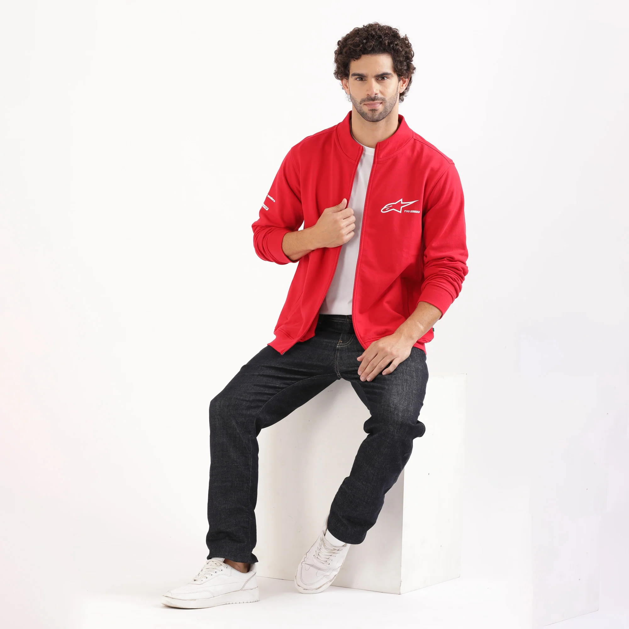 TVS Racing x Alpinestars High Neck Sweatshirt – 100% Cotton French Terry, Ultra-Soft Comfort, Breathable Anti-Odor Fabric, YKK Zipper, Ribbed Hem, Utility Pockets & Stylish Rider Look - Image 9