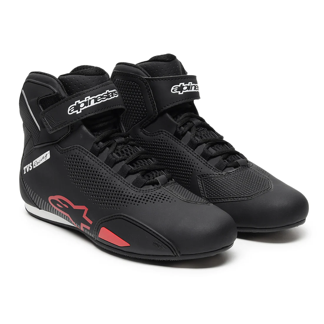 TVS Racing x Alpinestars Riding Shoes for Men with CE Certification, Lightweight Microfiber Upper, Speed Lace Closure, Ankle Protection, Airflow Vents and Road Riding Comfort - Image 4