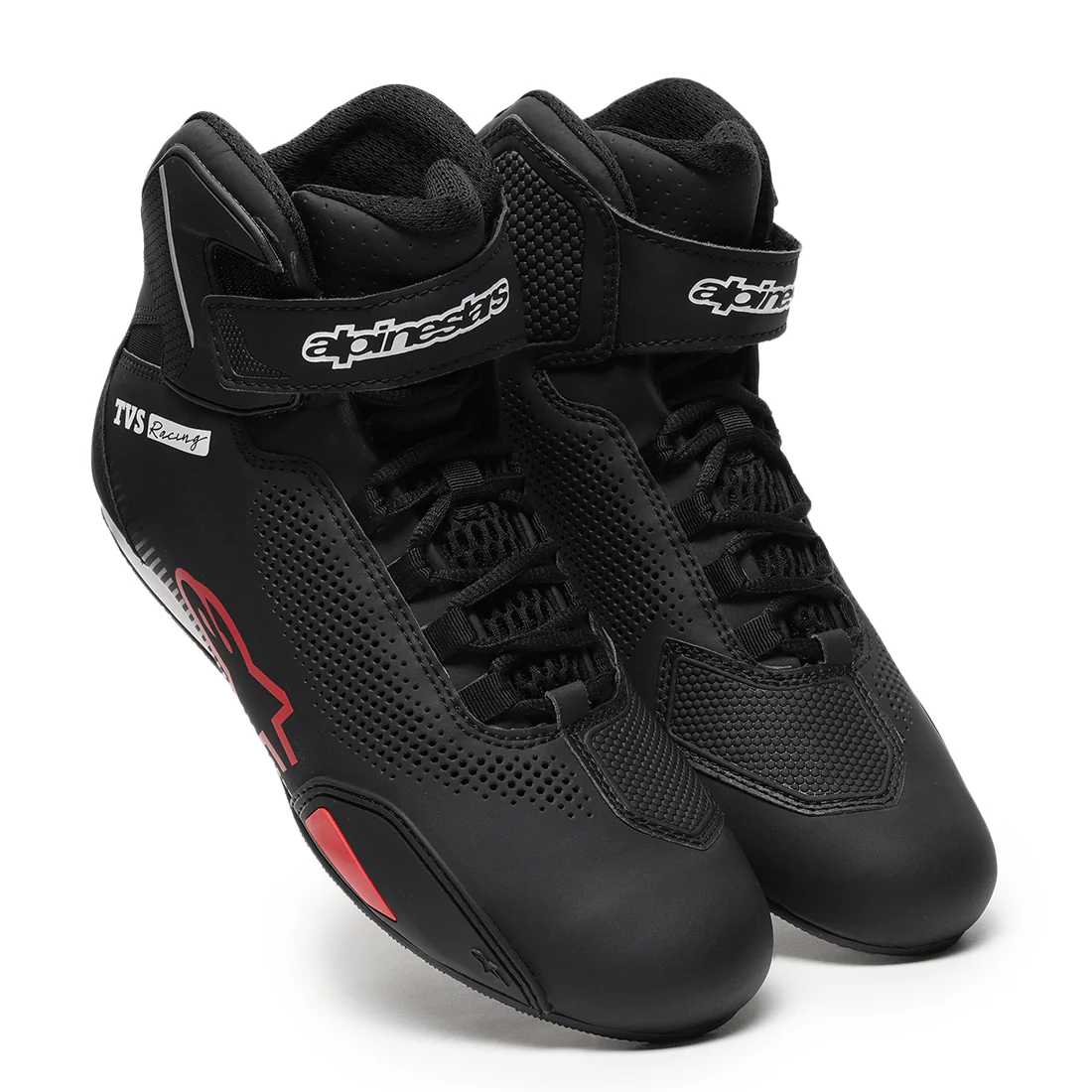 TVS Racing x Alpinestars Riding Shoes for Men with CE Certification, Lightweight Microfiber Upper, Speed Lace Closure, Ankle Protection, Airflow Vents and Road Riding Comfort - Image 8