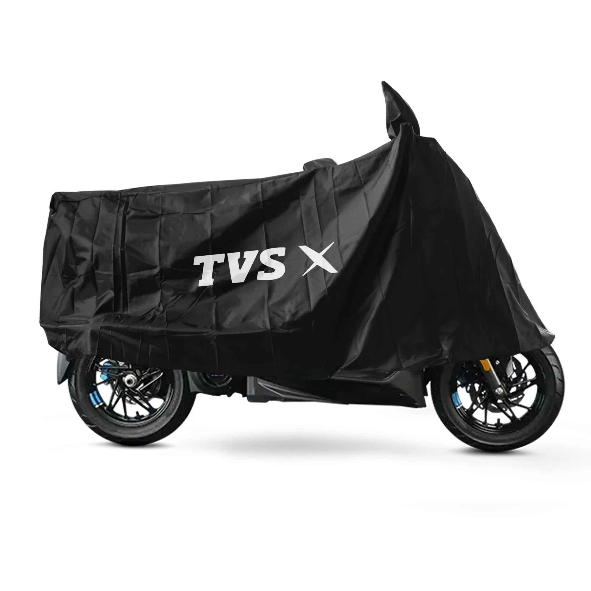 TVS X Vehicle Cover with Mirror Pocket | Rubberised Black | All-Weather Protection - Image 3