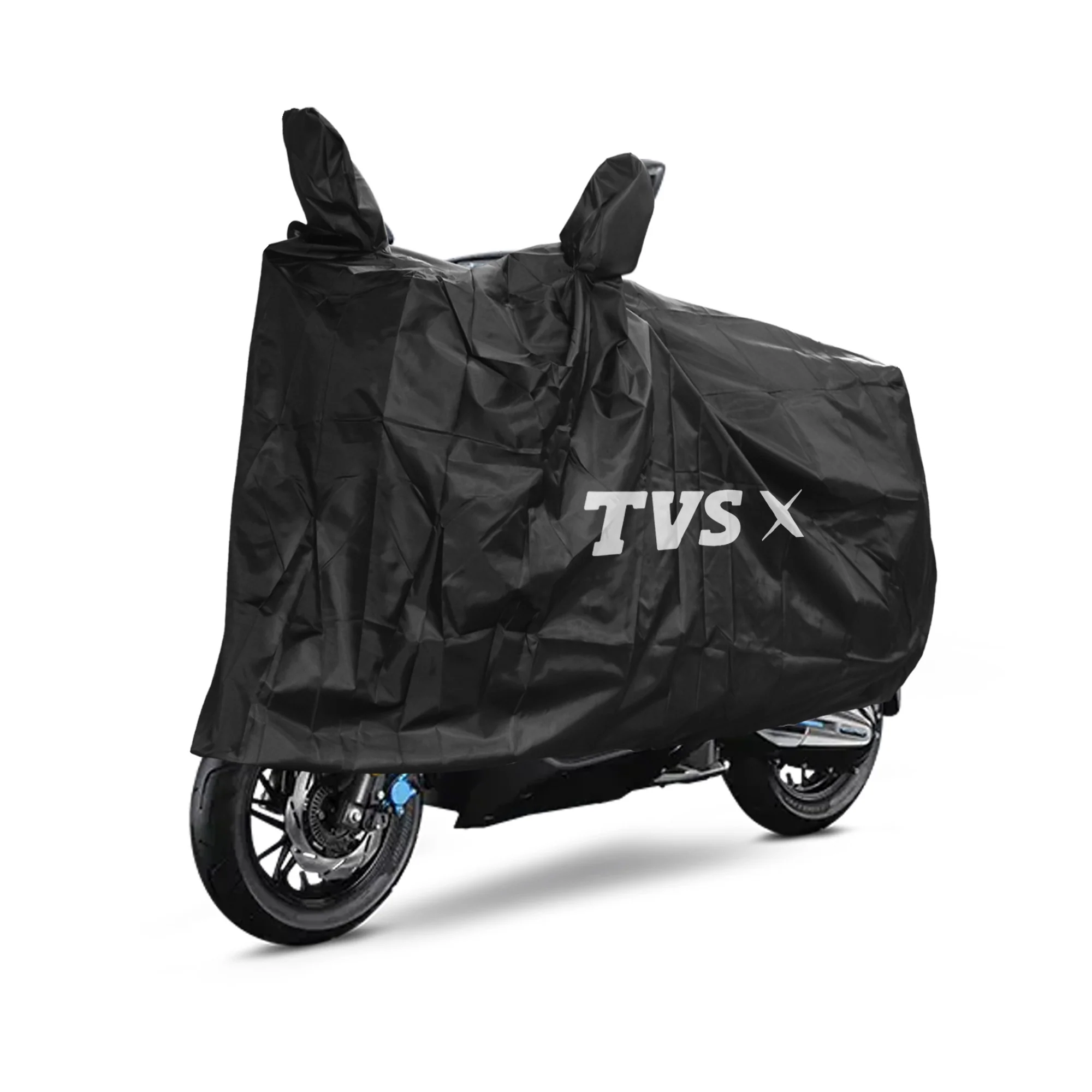 TVS X Vehicle Cover with Mirror Pocket | Rubberised Black | All-Weather Protection - Image 4