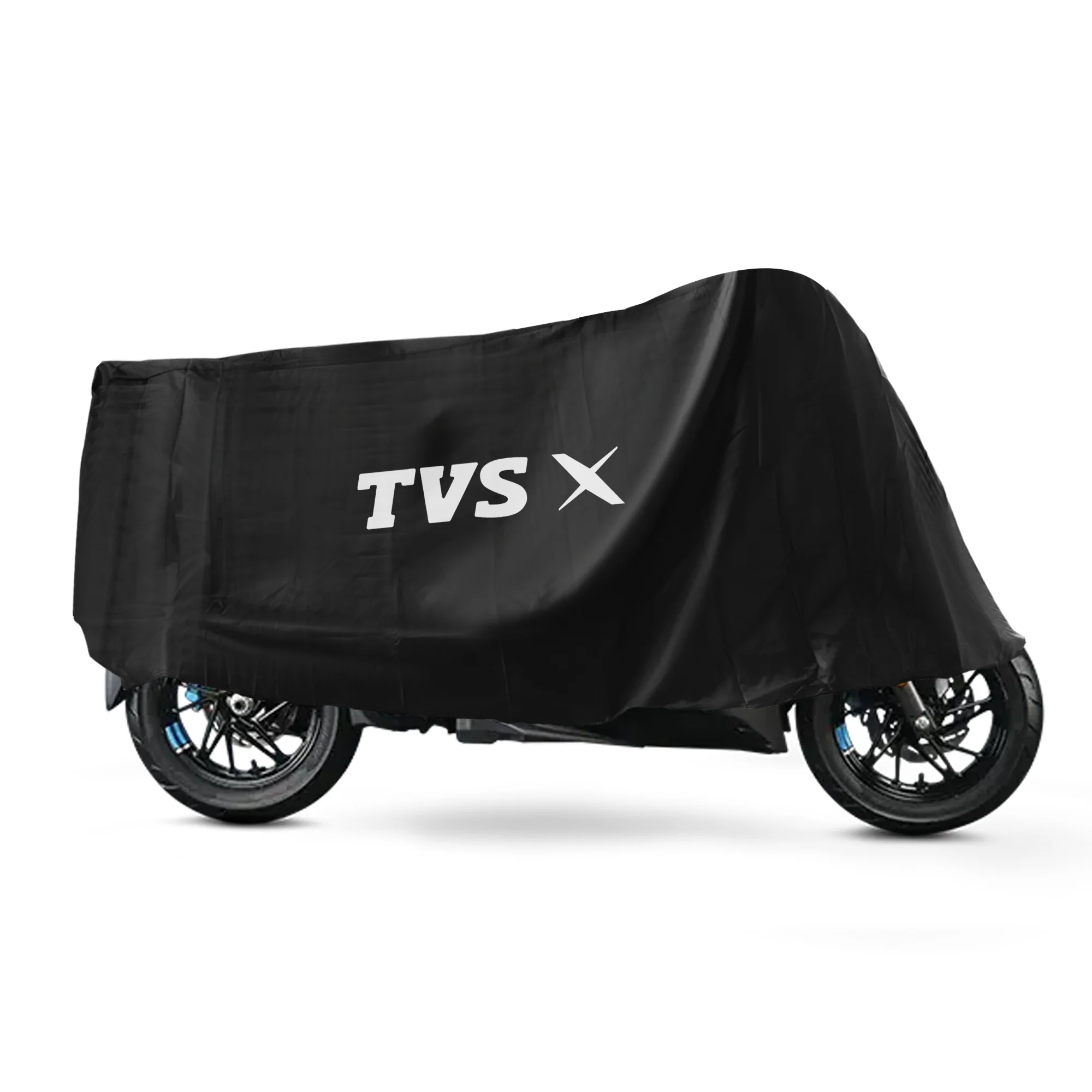 TVS X Vehicle Cover without Mirror Pocket | Rubberised Black | All-Weather Protection - Image 3