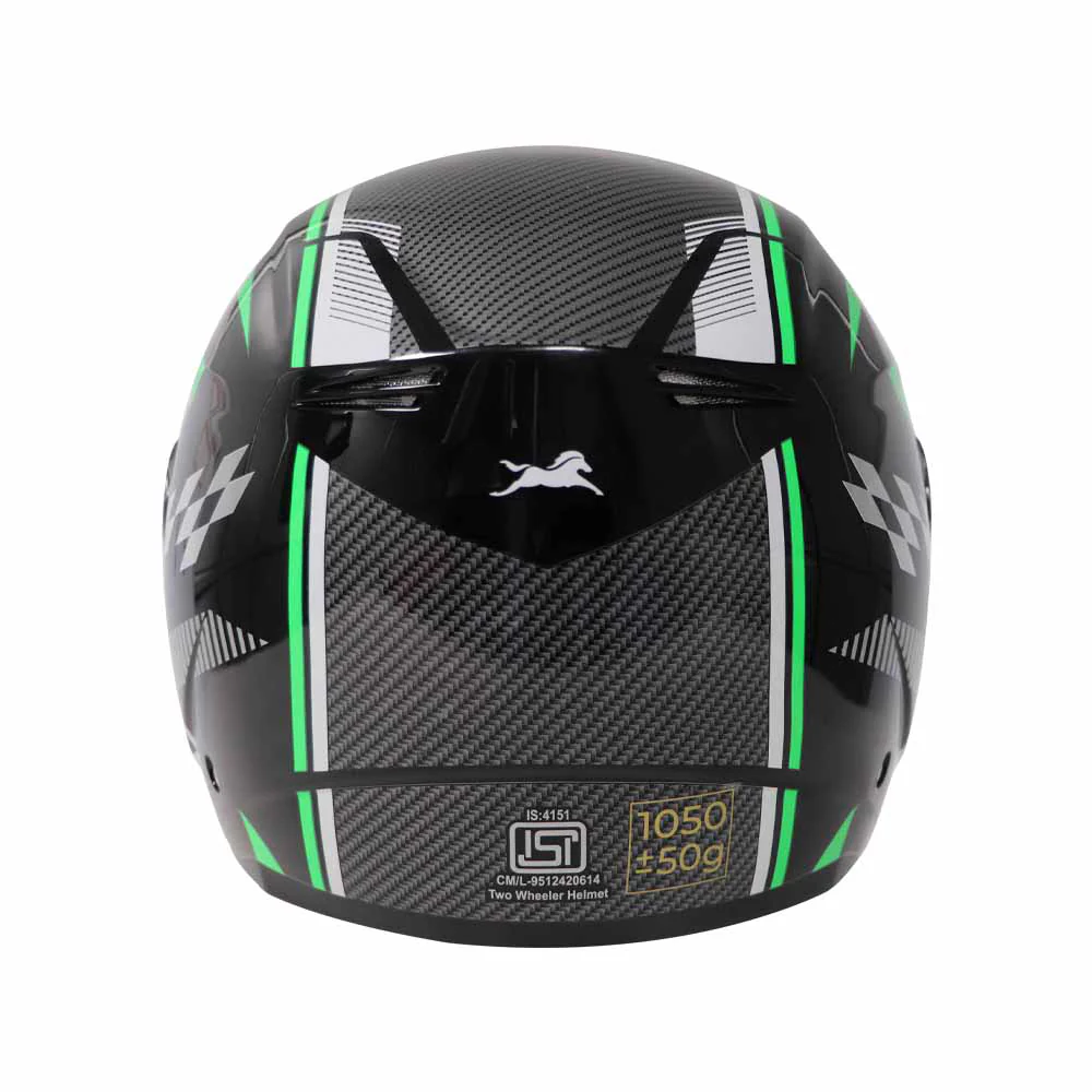 TVS XPOD LT Helmet Black/Green - High-Performance Protection - Image 3