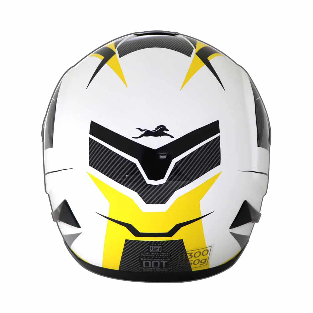 TVS XPOD Primus Helmet Single Visor Yellow - Full Face Protection - Image 3