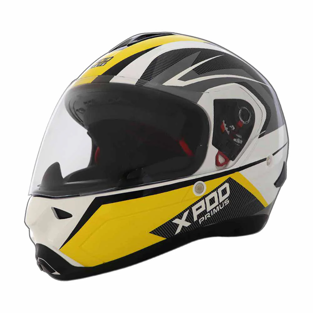 TVS XPOD Primus Helmet Single Visor Yellow - Full Face Protection - Image 4