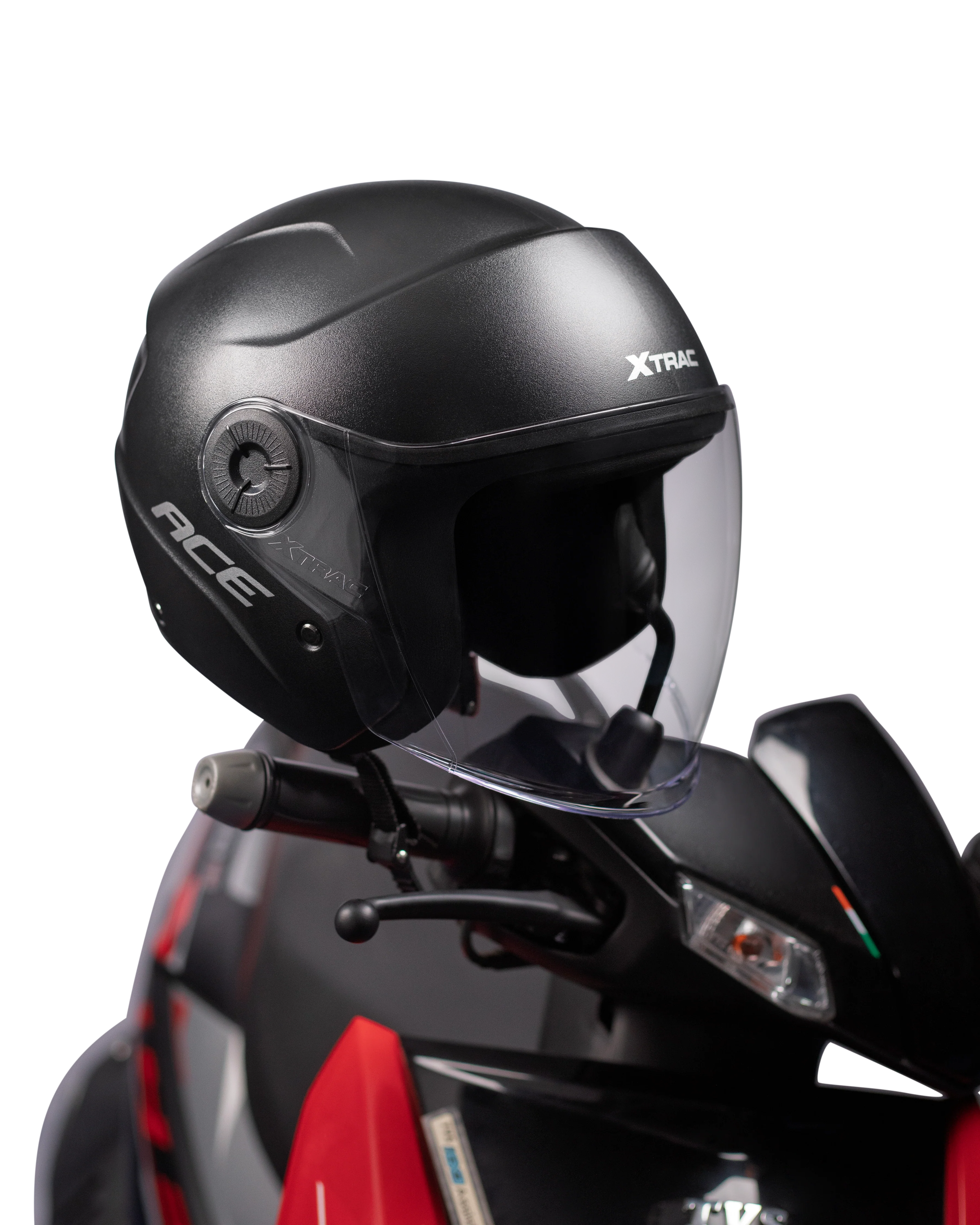 Xtrac Ace Open Face Helmet – ISI Certified Half Face Bike Helmet with ABS Shell, Clear Visor & Comfortable Padding - Image 3